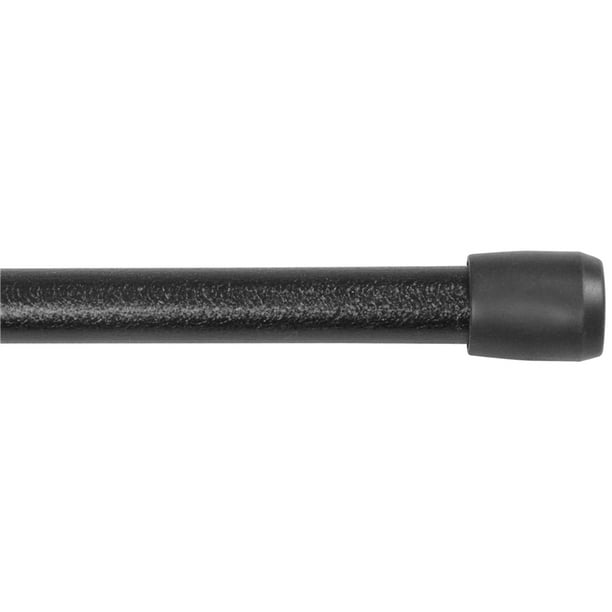 Project Source Spring Tension Curtain Rod 28 to 48 inches Black Tension Cafe Rod